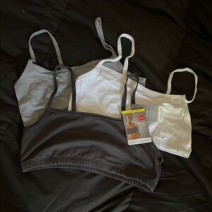 Hanes Women's Bandeau Trio - Charcoal, Heather Gray, White